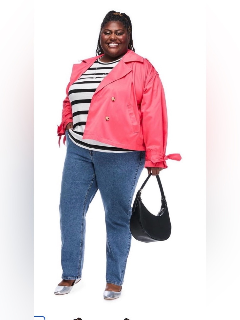 New Lane Bryant Coral Cropped Trench Coat Size 2x